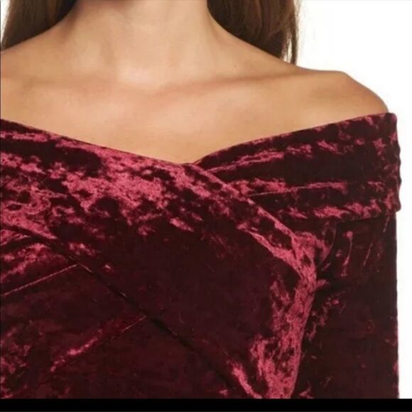 Chelsea28 Bordeaux Velvet Dress - Picture 2 of 4